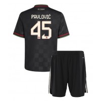 Bayern Munich Aleksandar Pavlovic #45 Tretí Detský futbalový dres 2025-26 Krátky Rukáv (+ trenírky)